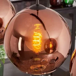 Suspension - Verre 25 cm Koyoto Cuivré, 4 lumières