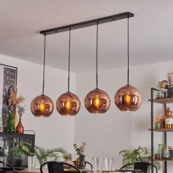 Suspension - Verre 25 cm Koyoto Cuivré, 4 lumières