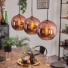 Suspension - Verre 30 cm Koyoto Cuivré, 3 lumières