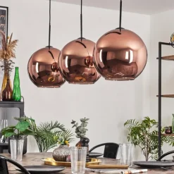 Suspension - Verre 30 cm Koyoto Cuivré, 3 lumières