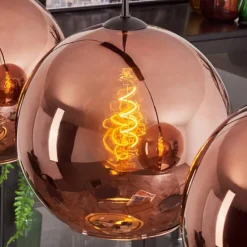 Suspension - Verre 30 cm Koyoto Cuivré, 3 lumières