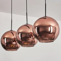Suspension - Verre 30 cm Koyoto Cuivré, 3 lumières