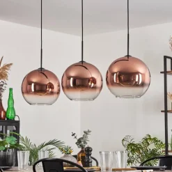 Suspension - Verre 30 cm Koyotot Clair, Cuivré, 3 lumières
