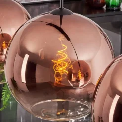Suspension - Verre 30 cm Koyotot Clair, Cuivré, 3 lumières