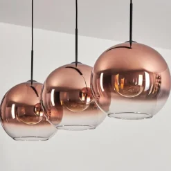 Suspension - Verre 30 cm Koyotot Clair, Cuivré, 3 lumières
