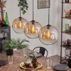 Suspension - Verre 30 cm Koyotot Ambre, Clair, 3 lumières