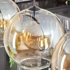 Suspension - Verre 30 cm Koyotot Ambre, Clair, 3 lumières