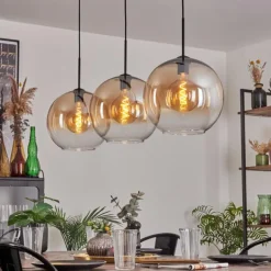 Suspension - Verre 30 cm Koyotot Ambre, Clair, 3 lumières