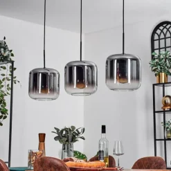 Suspension - Verre 25 cm Lauden Chrome, Clair, 3 lumières