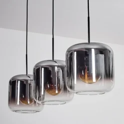 Suspension - Verre 25 cm Lauden Chrome, Clair, 3 lumières