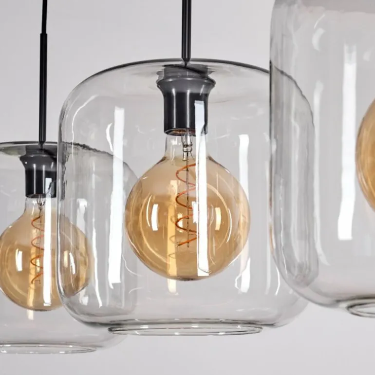 Suspension - Verre 25 cm Lauden Noir, 3 lumières