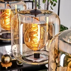 Suspension - Verre 25 cm Lauden Ambre, Clair, 3 lumières