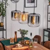 Suspension - Verre 25 cm Lauden Ambre, Clair, Fumé, 3 lumières