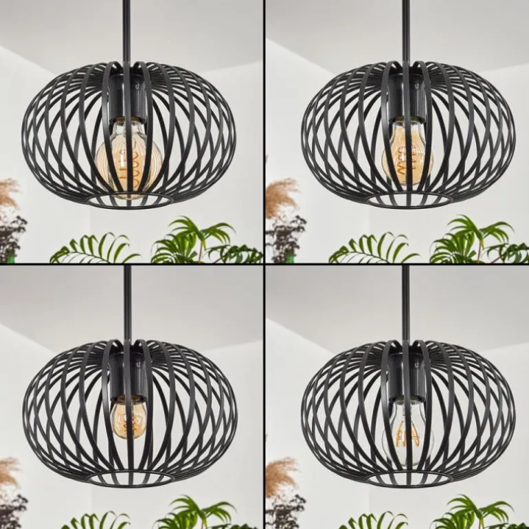 Suspension - Verre 25 cm Oravi Noir, 4 lumières