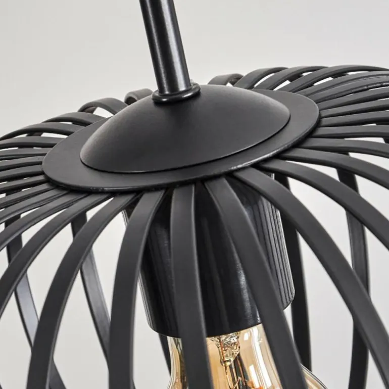Suspension - Verre 25 cm Oravi Noir, 4 lumières