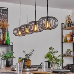Suspension - Verre 25 cm Oravi Noir, 4 lumières