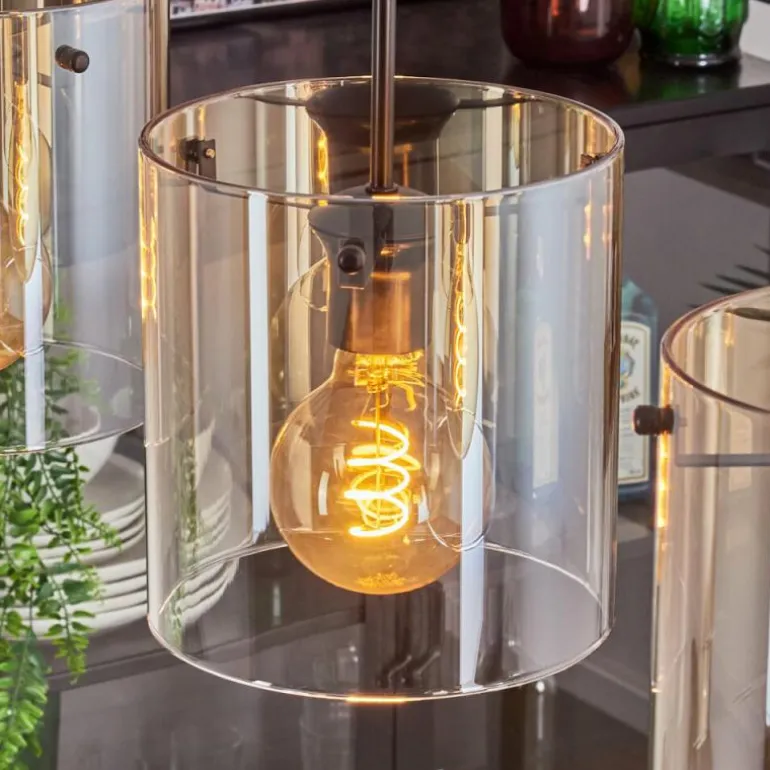 Suspension - Verre 20 cm Parane Ambre, Clair, 4 lumières