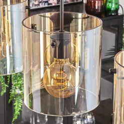 Suspension - Verre 20 cm Parane Ambre, 4 lumières