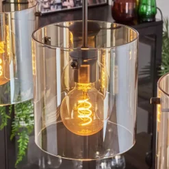 Suspension - Verre 20 cm Parane Ambre, 4 lumières