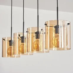 Suspension - Verre 20 cm Parane Ambre, 4 lumières