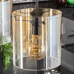 Suspension - Verre 20 cm Parane Ambre, Clair, 3 lumières