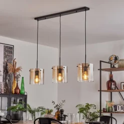 Suspension - Verre 20 cm Parane Ambre, Clair, 3 lumières