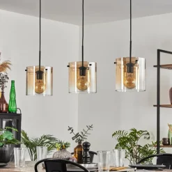 Suspension - Verre 20 cm Parane Ambre, Clair, 3 lumières