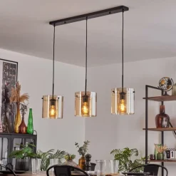 Suspension - Verre 20 cm Parane Ambre, 3 lumières