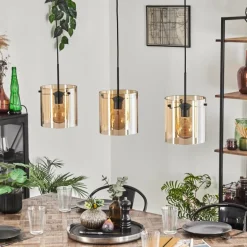 Suspension - Verre 20 cm Parane Ambre, 3 lumières