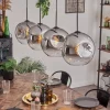Suspension - Verre 30 cm Ripoll Chrome, Clair, 4 lumières