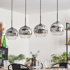 Suspension - Verre 25 cm Ripoll Clair, Fumé, 4 lumières