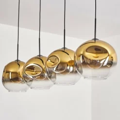 Suspension - Verre 30 cm Ripoll Or, Clair, 4 lumières