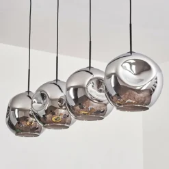 Suspension - Verre 30 cm Ripoll Chrome, 4 lumières