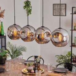 Suspension - Verre 30 cm Ripoll Chrome, 4 lumières