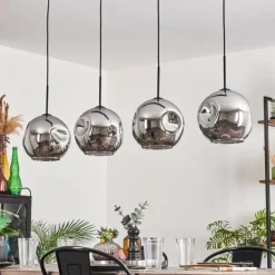 Suspension - Verre 25 cm Ripoll Chrome, 4 lumières