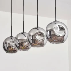 Suspension - Verre 25 cm Ripoll Chrome, 4 lumières
