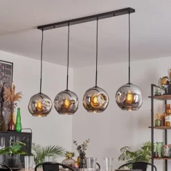 Suspension - Verre 25 cm Ripoll Chrome, 4 lumières
