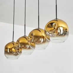 Suspension - Verre 25 cm Ripoll Or, Clair, 4 lumières