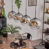 Suspension - Verre 25 cm Ripoll Chrome, Clair, 4 lumières