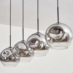 Suspension - Verre 25 cm Ripoll Chrome, Clair, 4 lumières