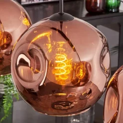 Suspension - Verre 25 cm Ripoll Cuivré, 4 lumières