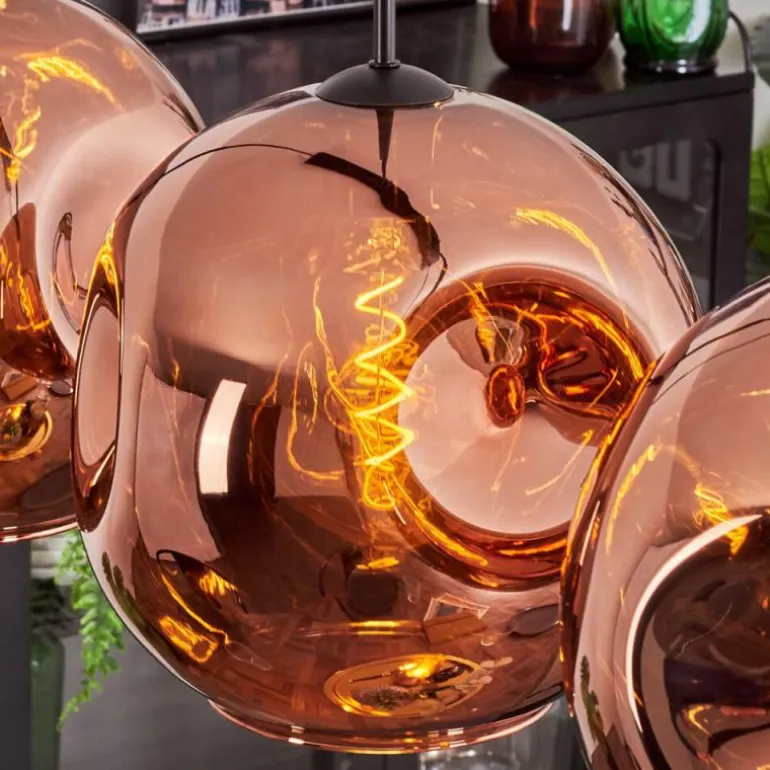 Suspension - Verre 30 cm Ripoll Cuivré, 4 lumières