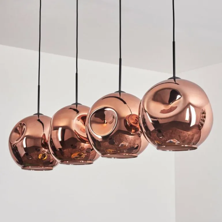 Suspension - Verre 30 cm Ripoll Cuivré, 4 lumières