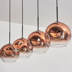 Suspension - Verre 25 cm Ripoll Clair, Cuivré, 4 lumières