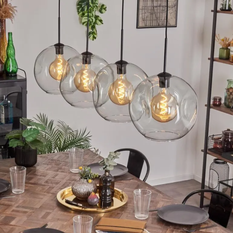 Suspension - Verre 30 cm Ripoll Clair, 4 lumières