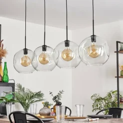 Suspension - Verre 30 cm Ripoll Clair, 4 lumières