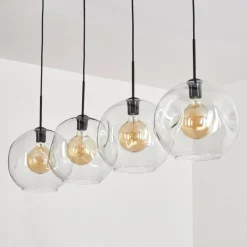Suspension - Verre 30 cm Ripoll Clair, 4 lumières