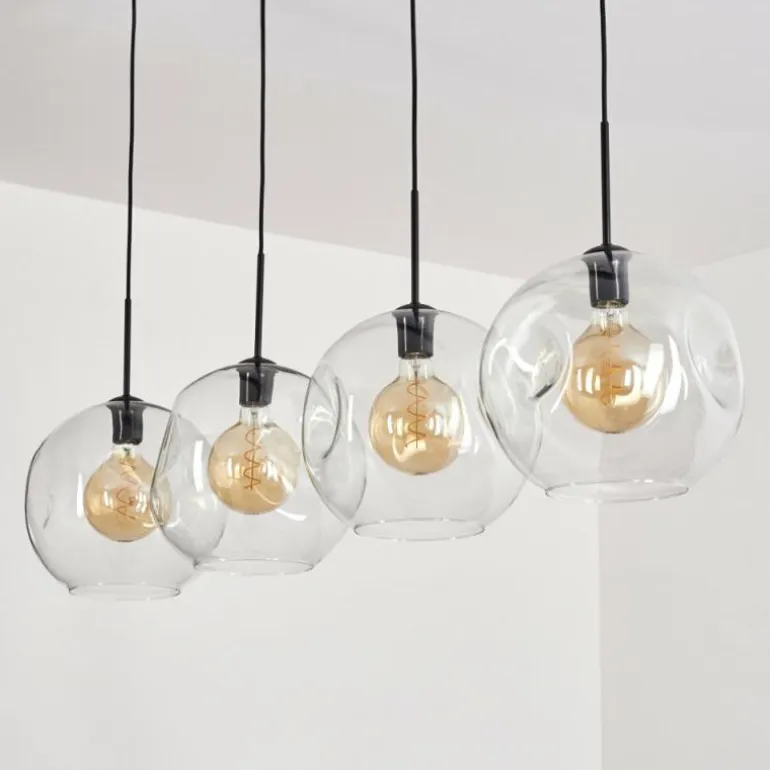 Suspension - Verre 30 cm Ripoll Clair, 4 lumières