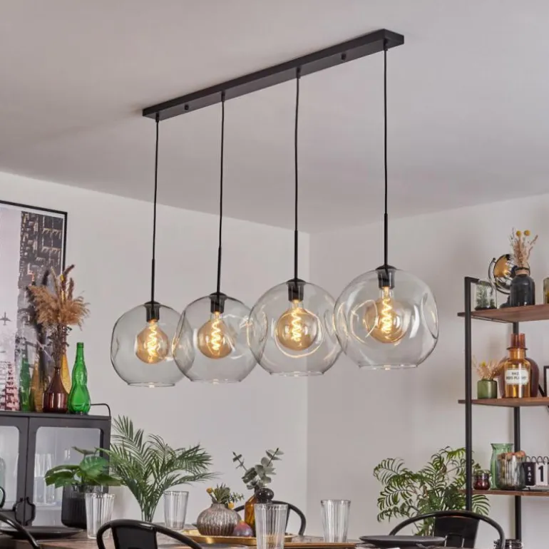 Suspension - Verre 30 cm Ripoll Clair, 4 lumières
