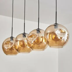 Suspension - Verre 30 cm Ripoll Ambre, 4 lumières